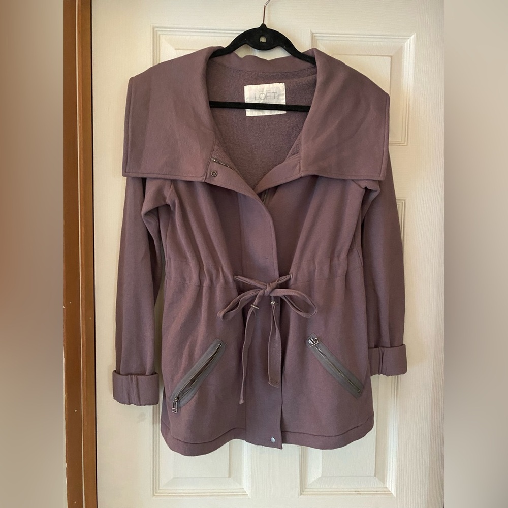 Accepting offers- LOFT Mauve Drawstring Utility Jacket